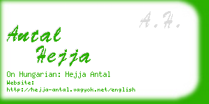 antal hejja business card